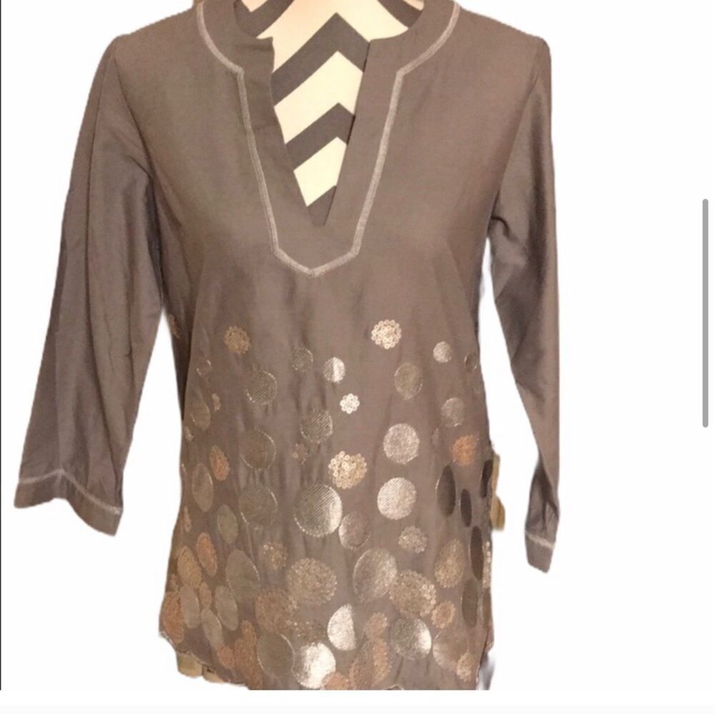 Peck & Peck Top Small Nwt Sequins And Metallic Th… - image 1